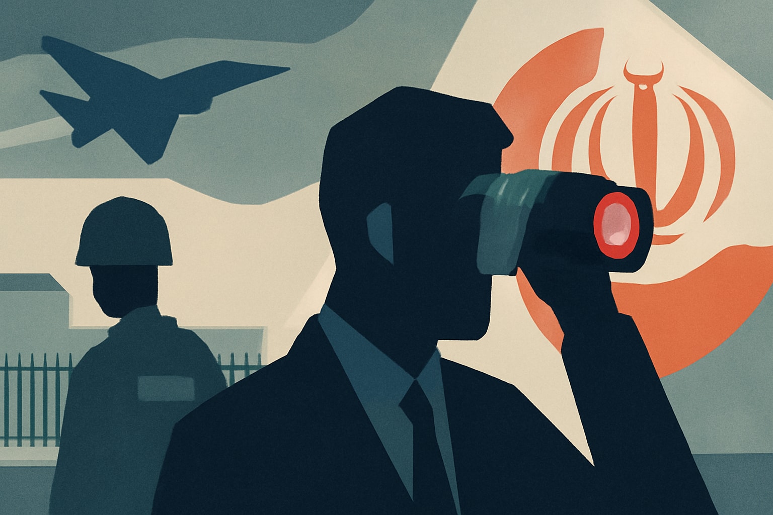 Editorial illustration for: MI5 Chief Warns Iran is Targeting Military Sites in the UK