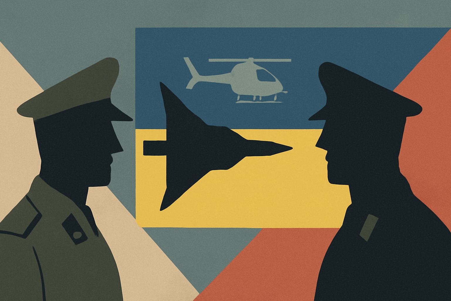 Editorial illustration for: Former Army Generals Warn Against U.S. Siding with Russia Over Ukraine