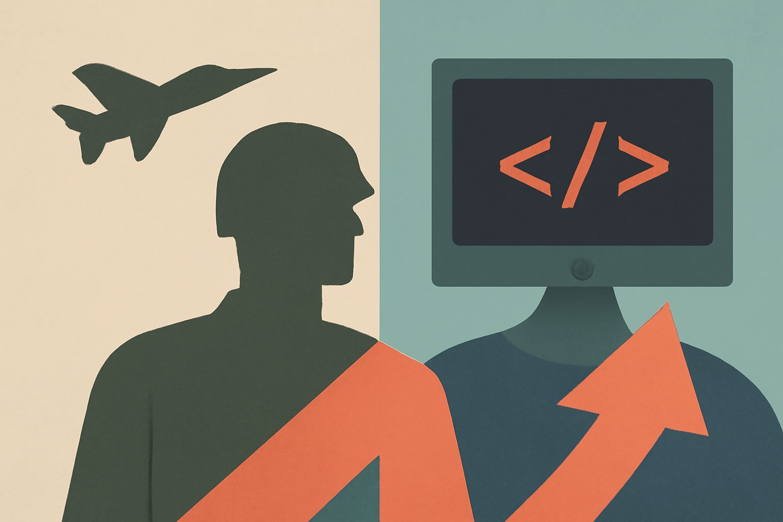 Editorial illustration for: Turning Military Experience into a High-Paying Tech Career