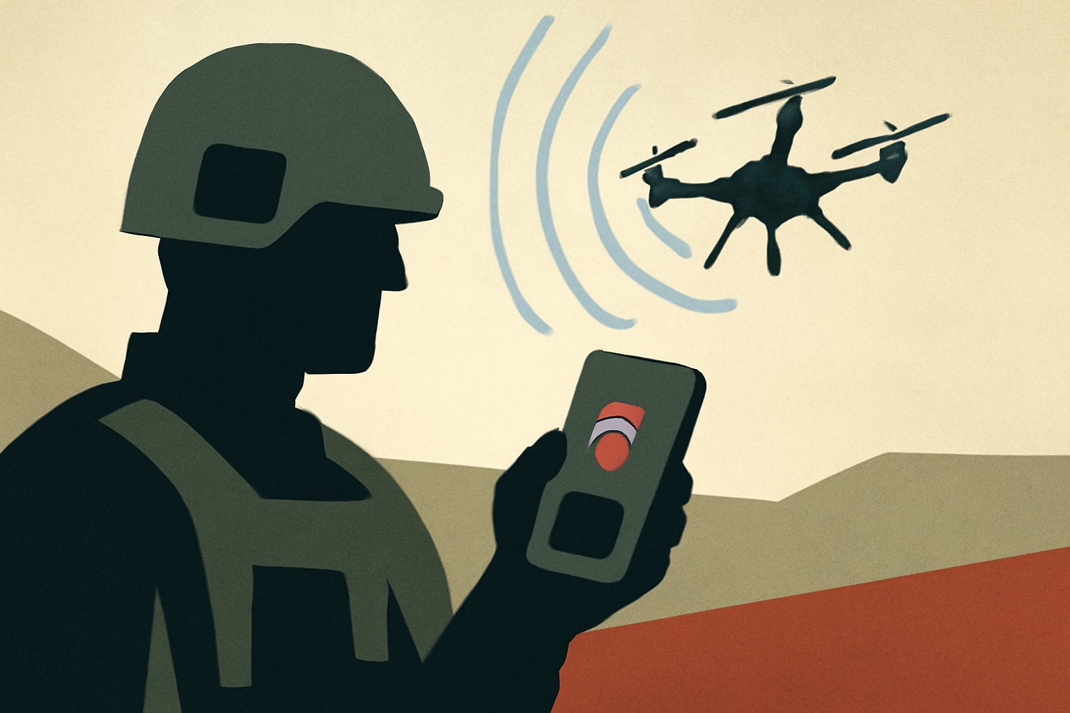 Editorial illustration for: US Army Develops Wearable Device for Drone Detection on the Battlefield