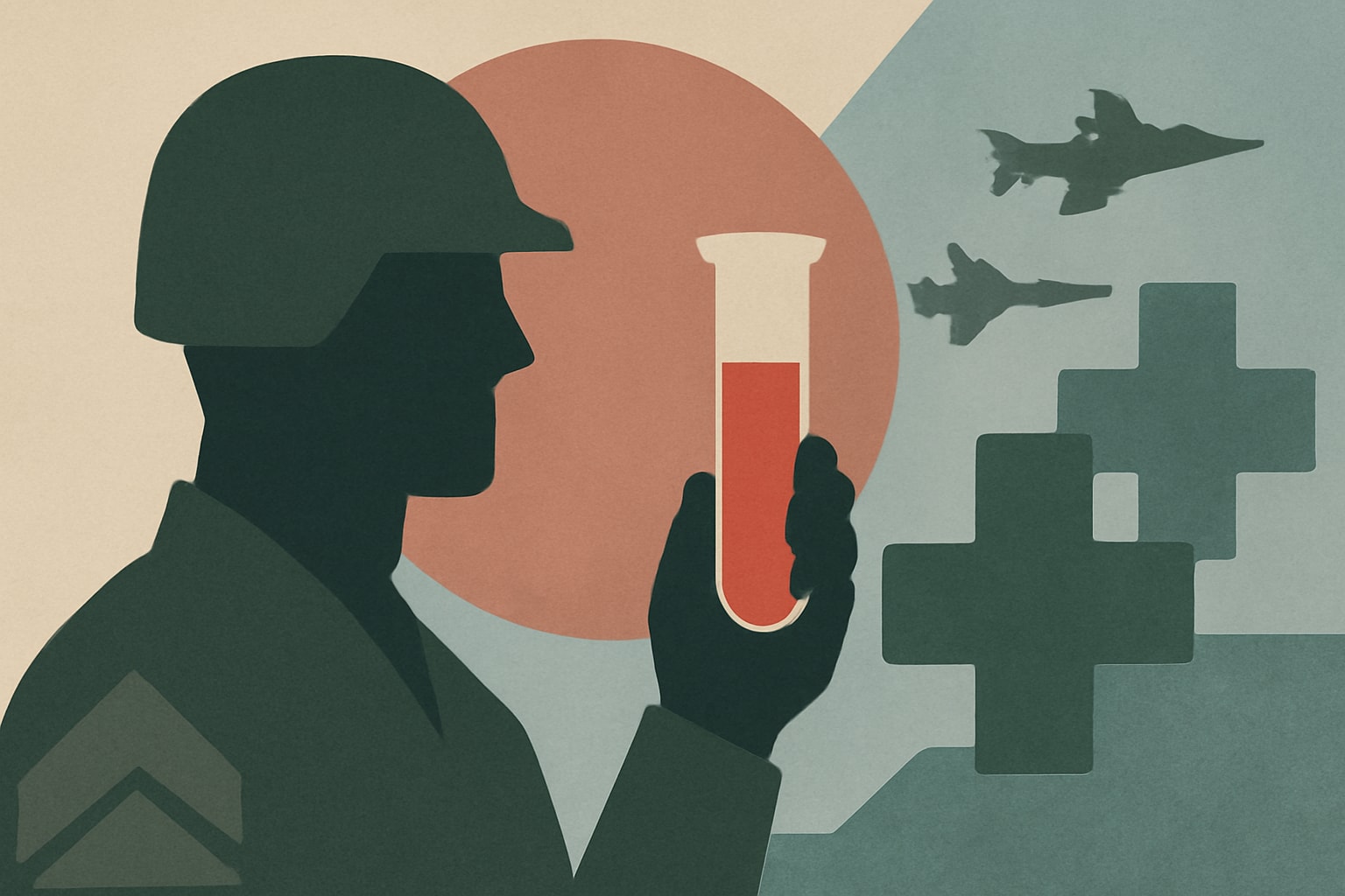 Editorial illustration for: Routine Testosterone Screening of US Troops May Require Extensive Follow-On Care