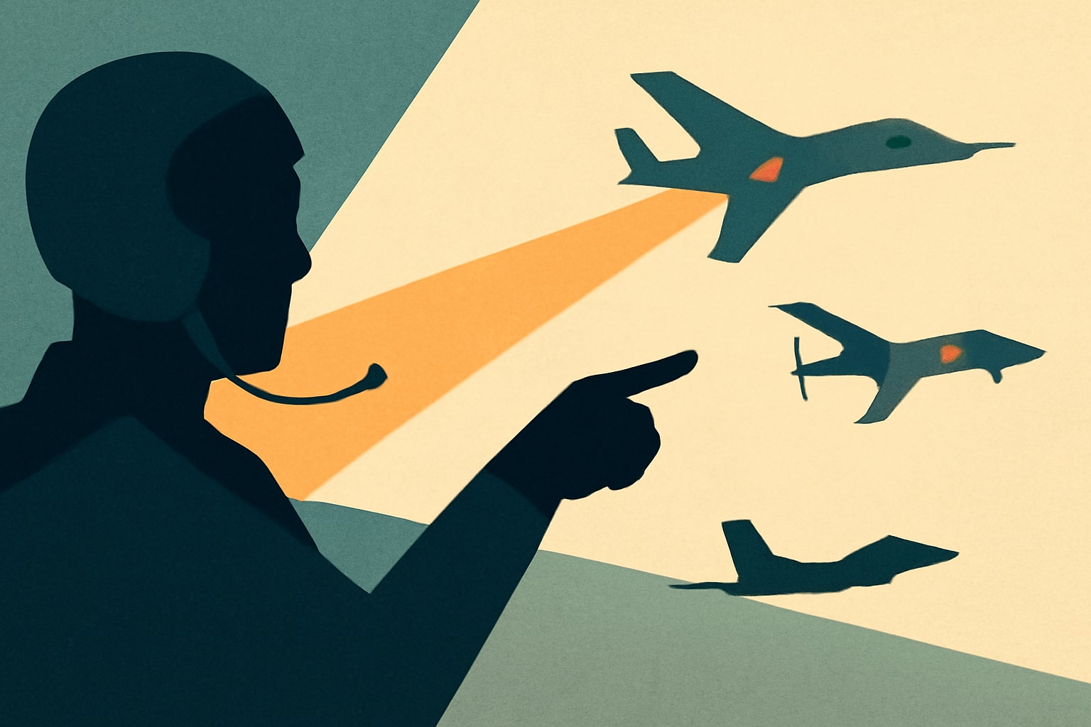 Editorial illustration for: F-22 Pilot Directs Collaborative Combat Aircraft in Flight