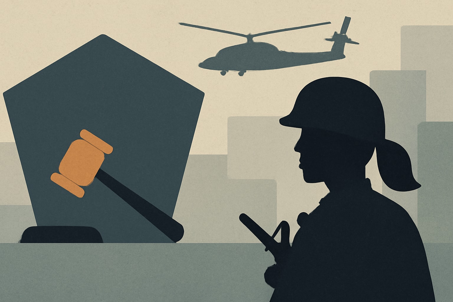 Editorial illustration for: Pentagon Faces Scrutiny Over Study of Women in Combat Roles