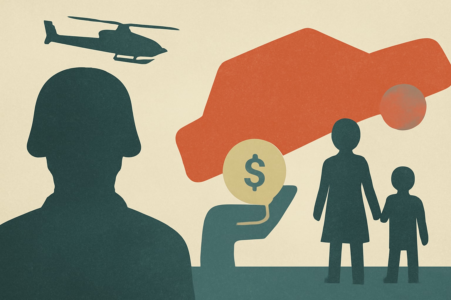 Editorial illustration for: Fundraiser Seeks $12,000 for Children of Army Veteran Killed in Hit-and-Run