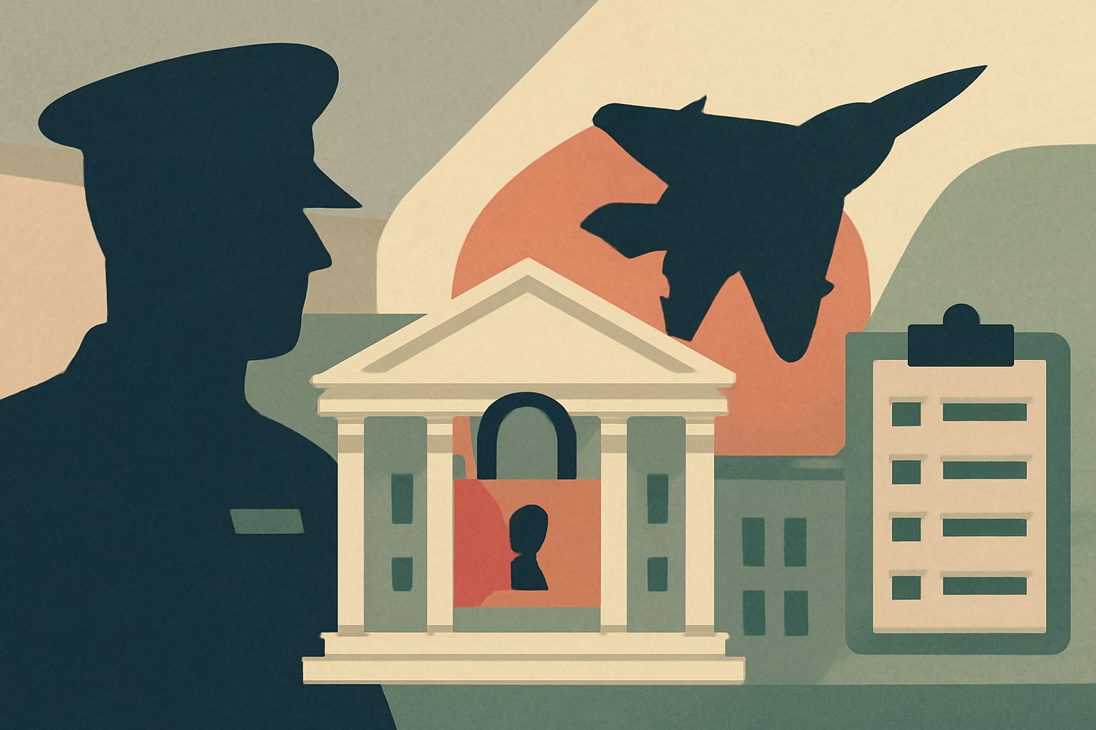 Editorial illustration for: Pentagon Threatens Universities Over Foreign Ties, Considers Audits