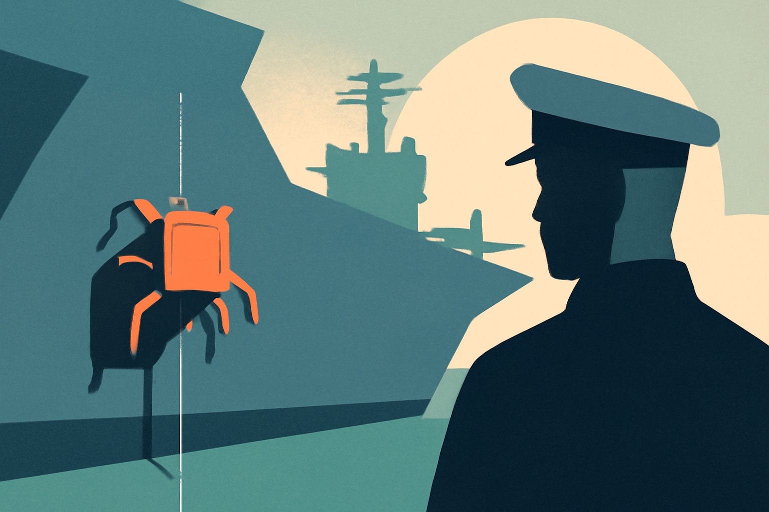 Editorial illustration for: US Navy Expands AI Maintenance Contract with Gecko Robotics to $300 Million