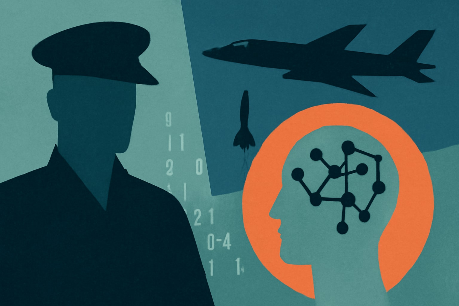 Editorial illustration for: Air Force and Space Force Urge AI Adoption Despite Challenges