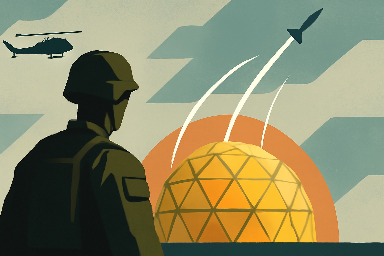 Editorial illustration for: U.S. Army Support for Golden Dome Missile Shield Takes Shape
