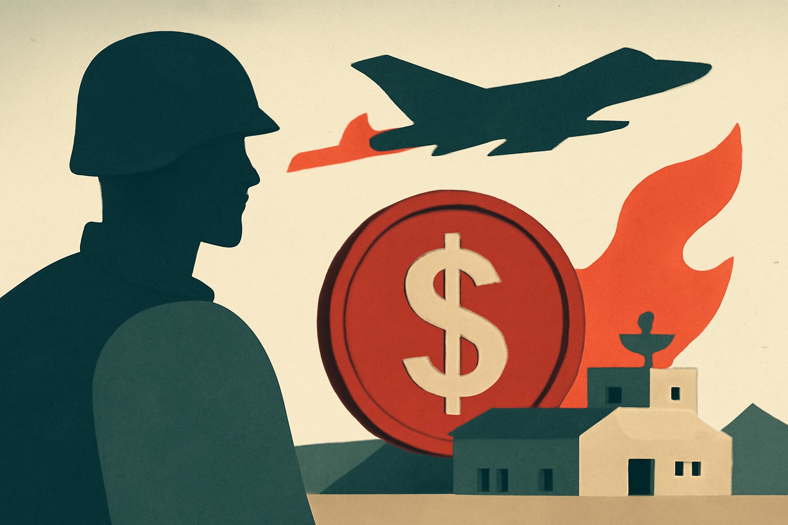 Editorial illustration for: Democratic Senators Want Pentagon to Publicly Reveal Cost of Iran War to US Military Bases