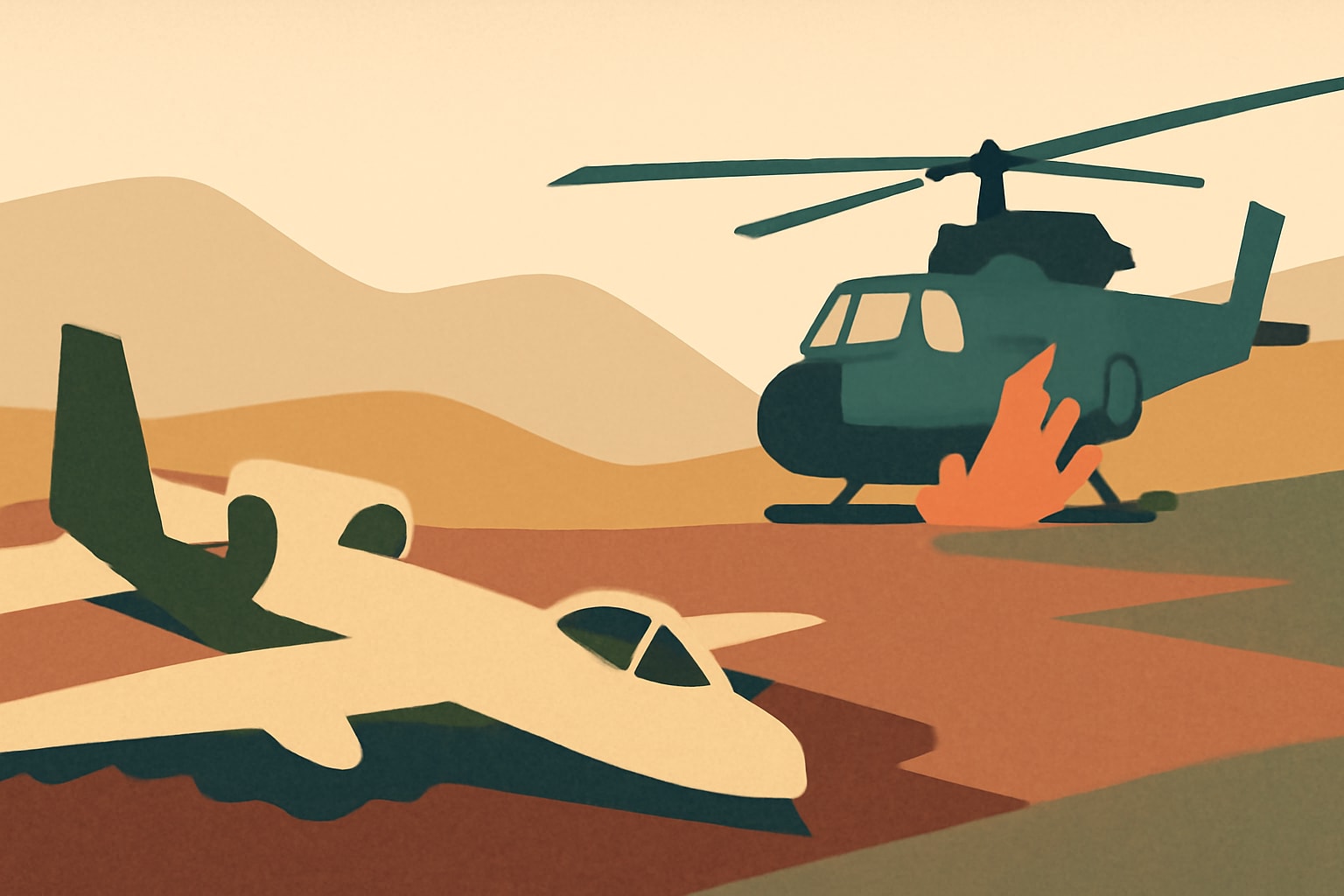 Editorial illustration for: A-10 Lost, Helicopter Damaged in Iran Rescue Mission