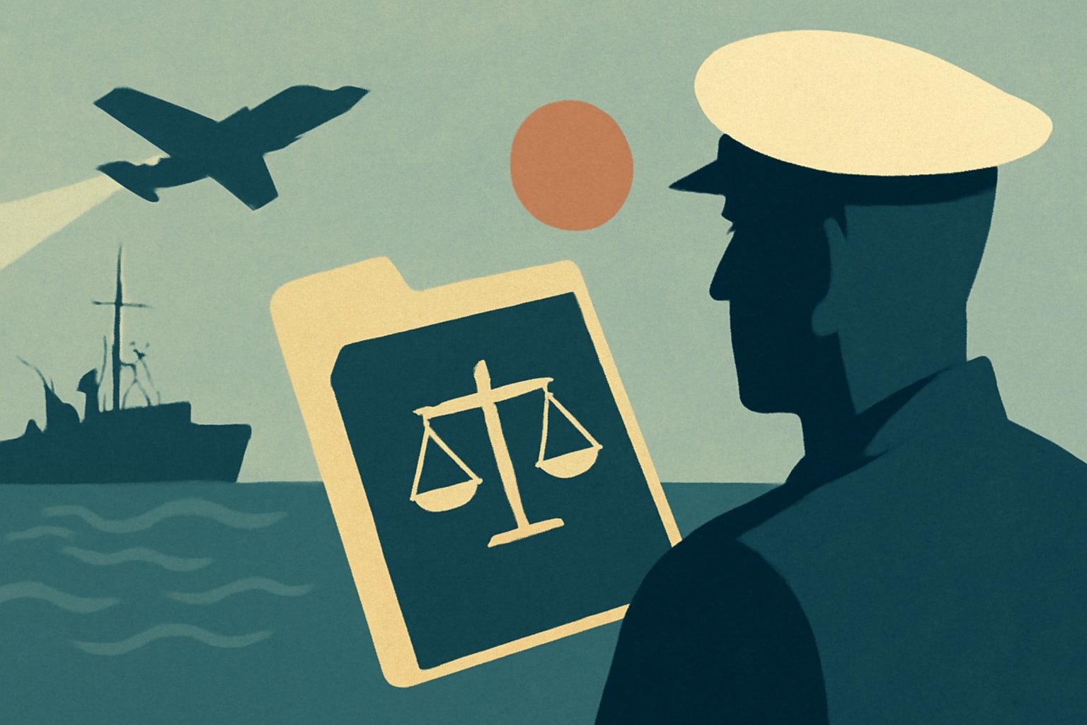 Editorial illustration for: Veteran Seeks New Hearing on USS Liberty Records in 1967 Attack Case