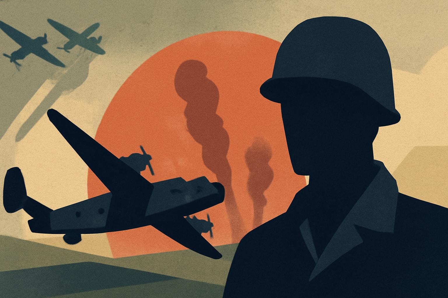 Editorial illustration for: B-24 Crew’s Survival Story After WWII Air Raid