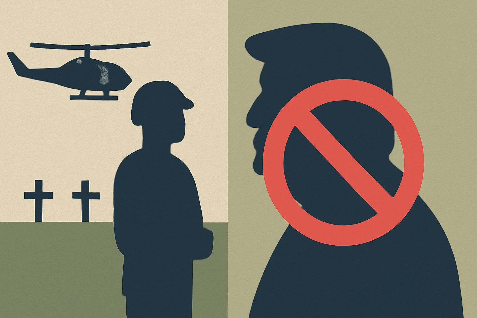 Editorial illustration for: Trump: No Compensation for Camp Lejeune Victims Without GOP Midterm Win