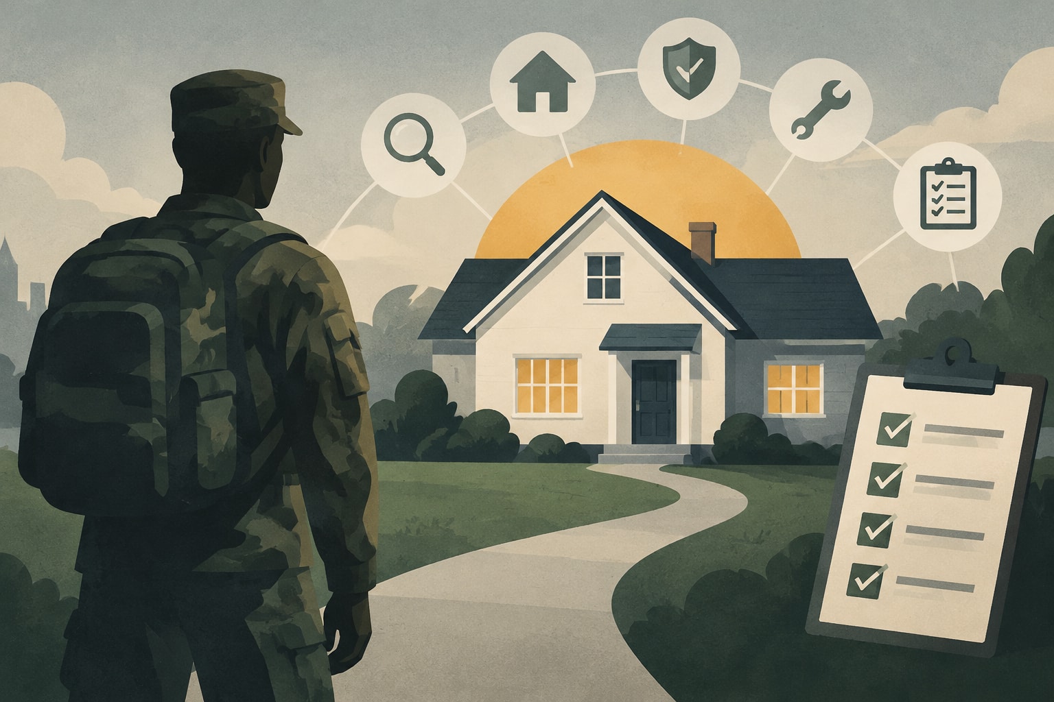 Editorial illustration for: Understanding VA Loan Minimum Property Requirements for Home Buyers