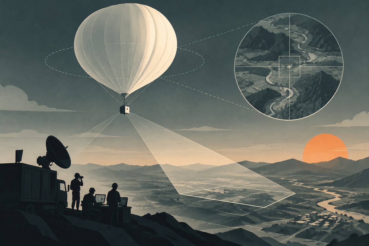 Editorial illustration for: US Army Explores High-Altitude Balloons for Enhanced Surveillance