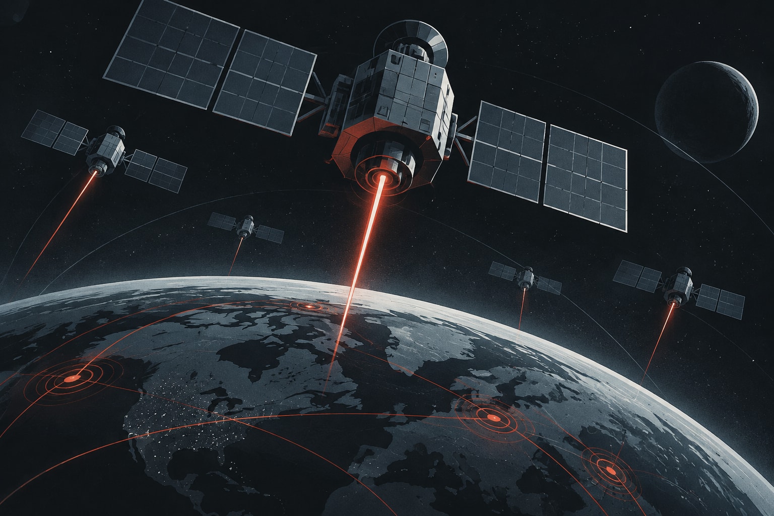 Editorial illustration for: China Expands Arsenal of On-Orbit Space Weapons, New Report Reveals