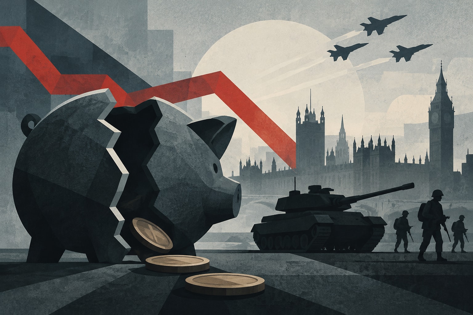 Editorial illustration for: UK Government to Address £4.7 Billion Defense Budget Shortfall