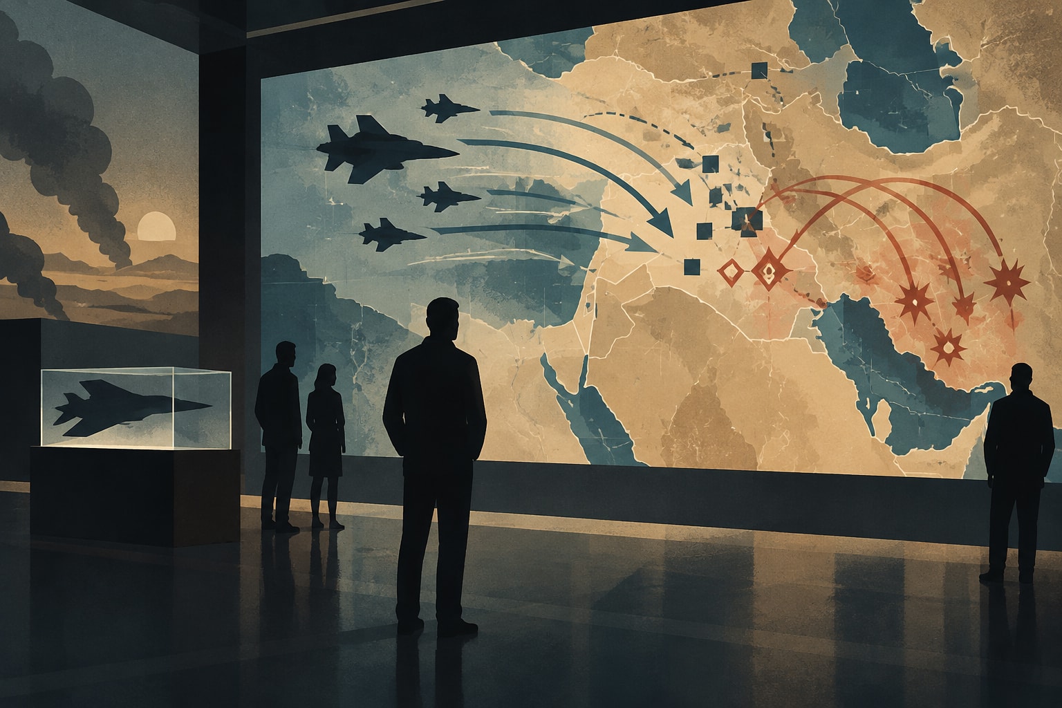 Editorial illustration for: Gulf War Air Campaign Map Featured in New Smithsonian Exhibit
