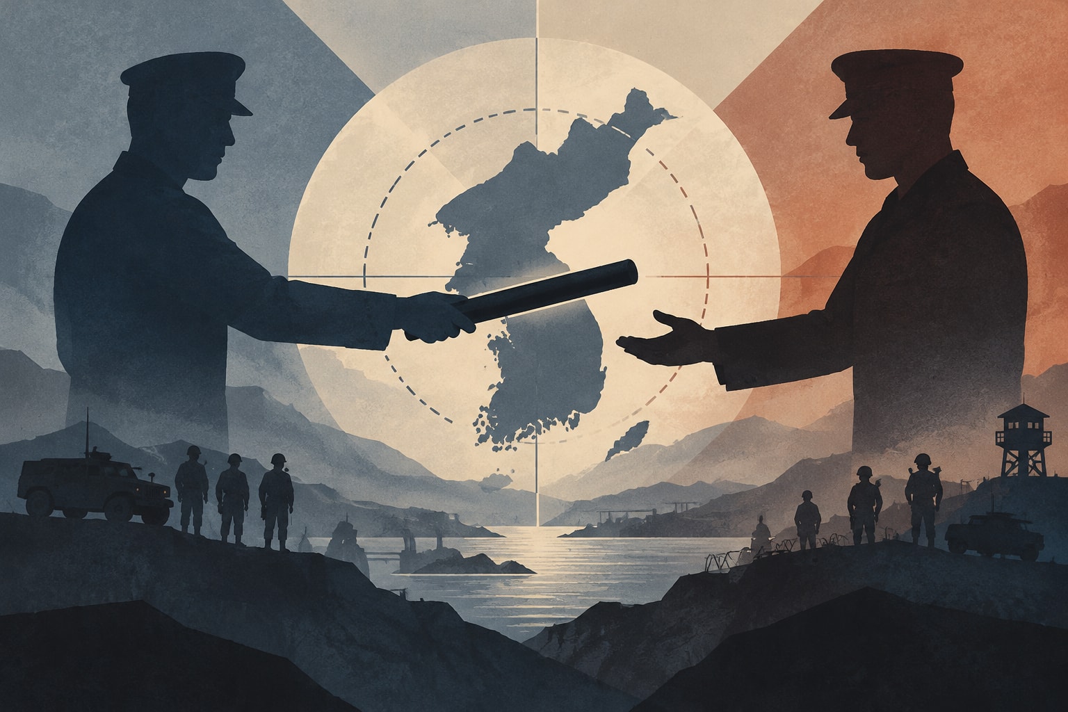 Editorial illustration for: U.S. and South Korea Debate Transfer of Operational Control