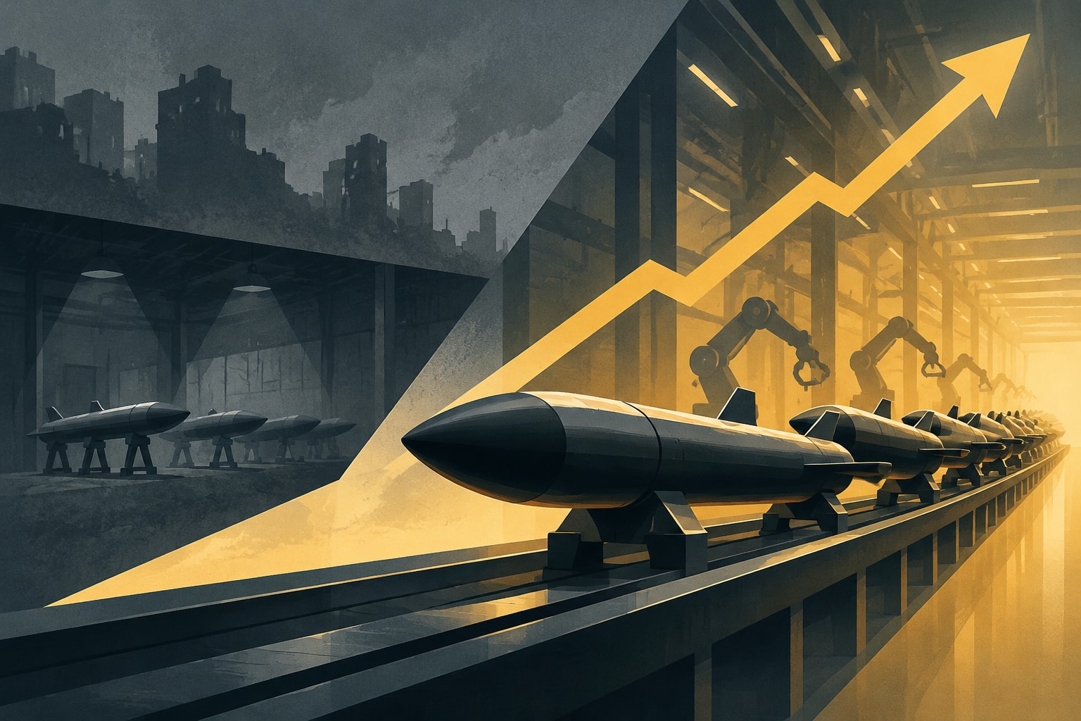 Editorial illustration for: Destinus Surpasses Europe’s Pre-War Annual Cruise Missile Production