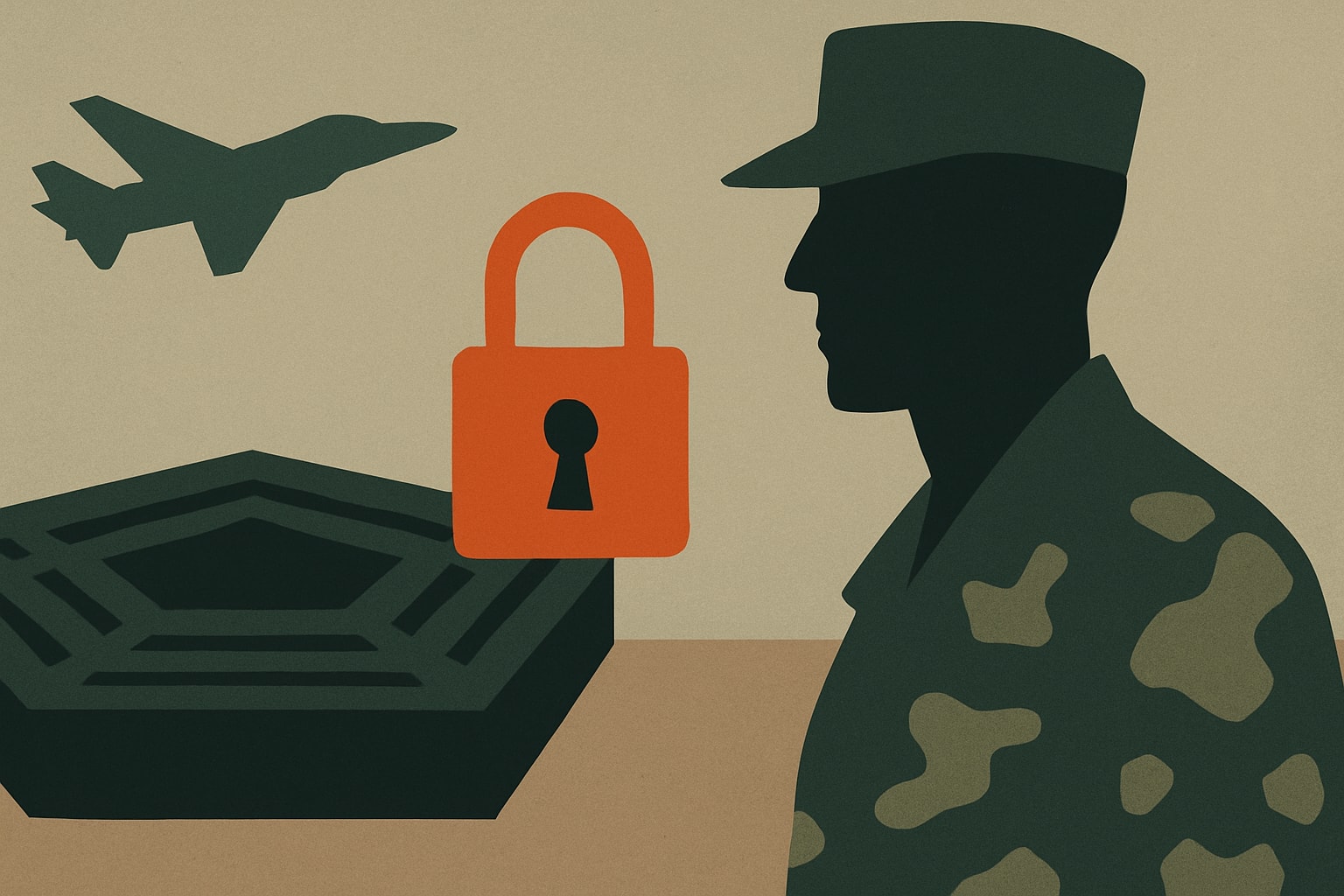 Editorial illustration for: Reservists Sue Pentagon Over Denied Transition Health Care Benefits